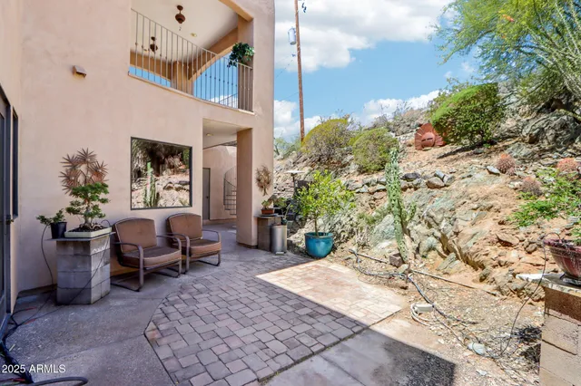 a view of city and mountain