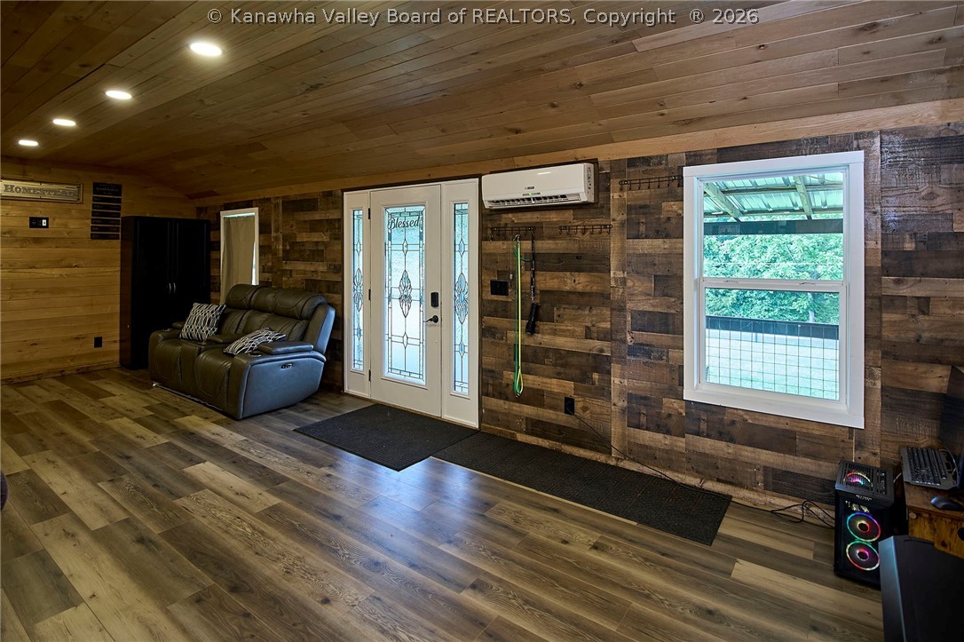 Front door in living room