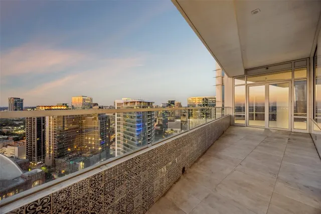 a view of city from balcony