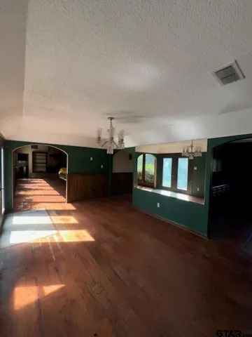 a building view with a garden space