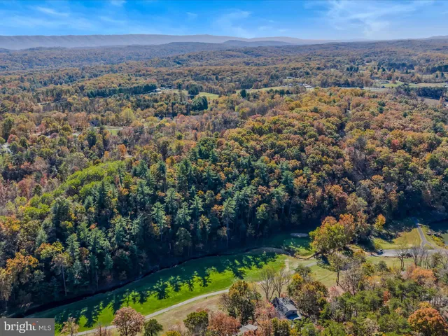 a view of a city with a garden
