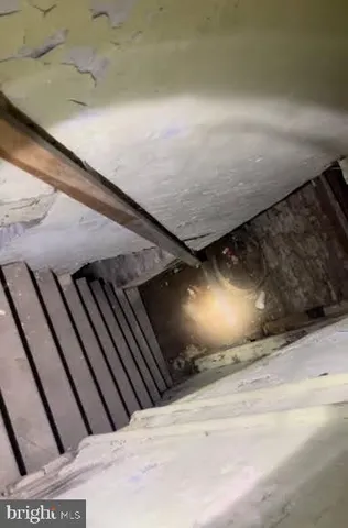 a view of wooden staircase