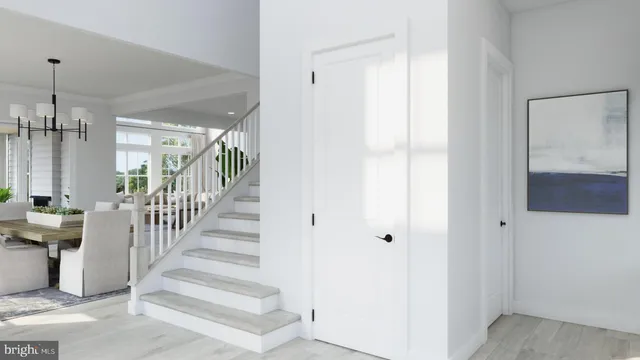 a view of an entryway with stairs