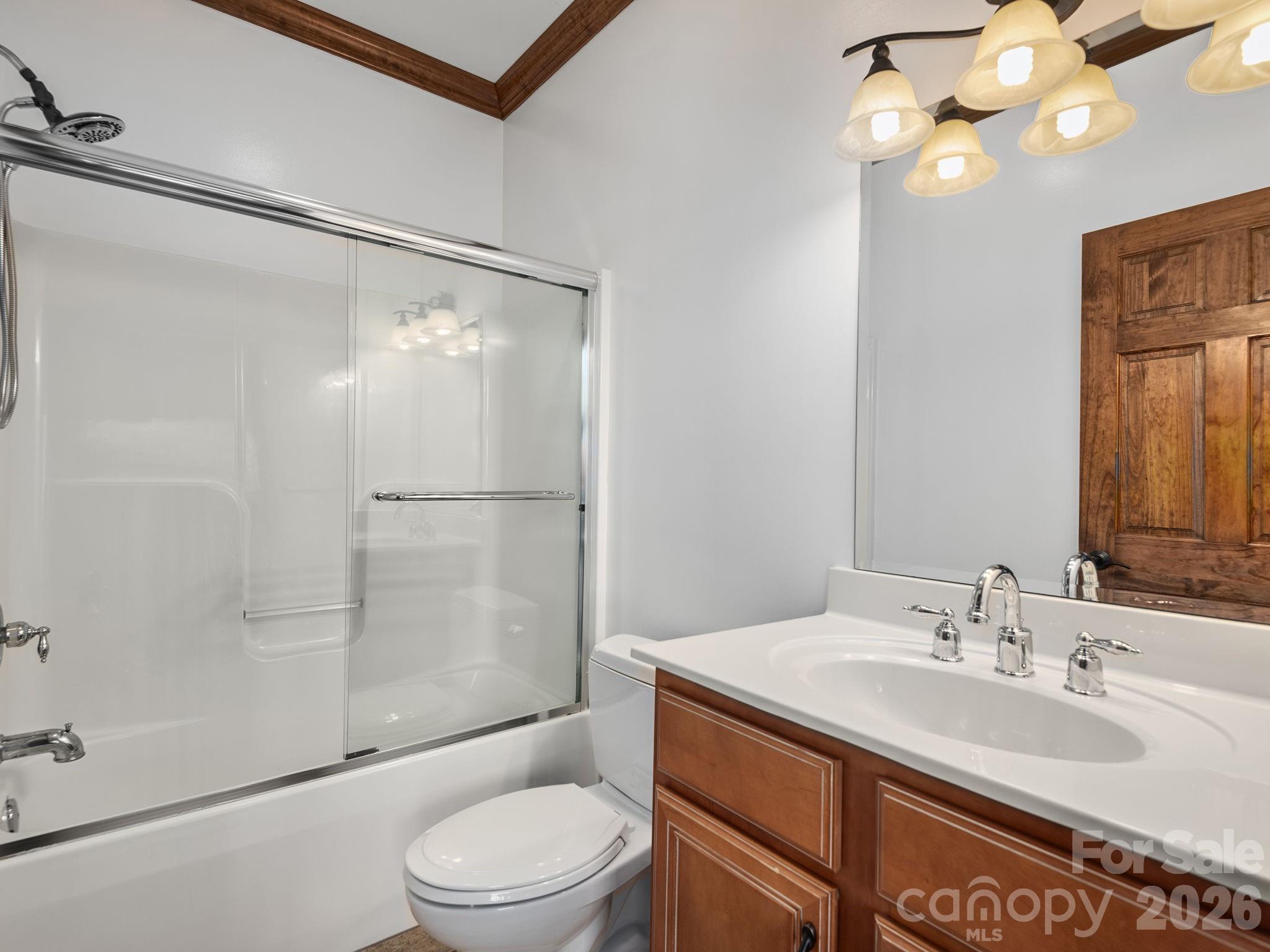 248 Wisdom Cove Road Flat Rock, NC 28731 - Photo 30 of 48 a bathroom with a sink a toilet and shower