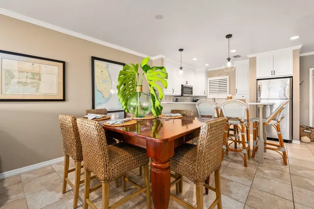 a view of a dining room and livingroom view