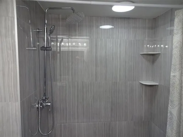 a bathroom with a shower