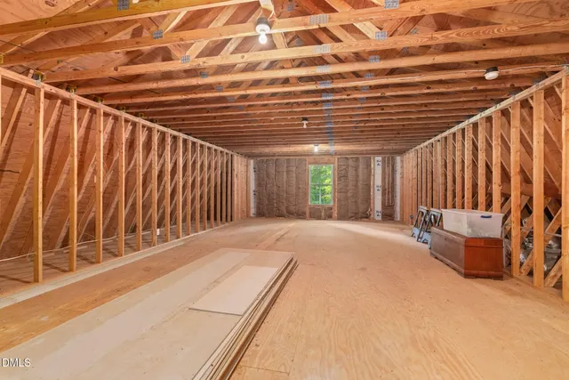 a view of backyard of house with green space