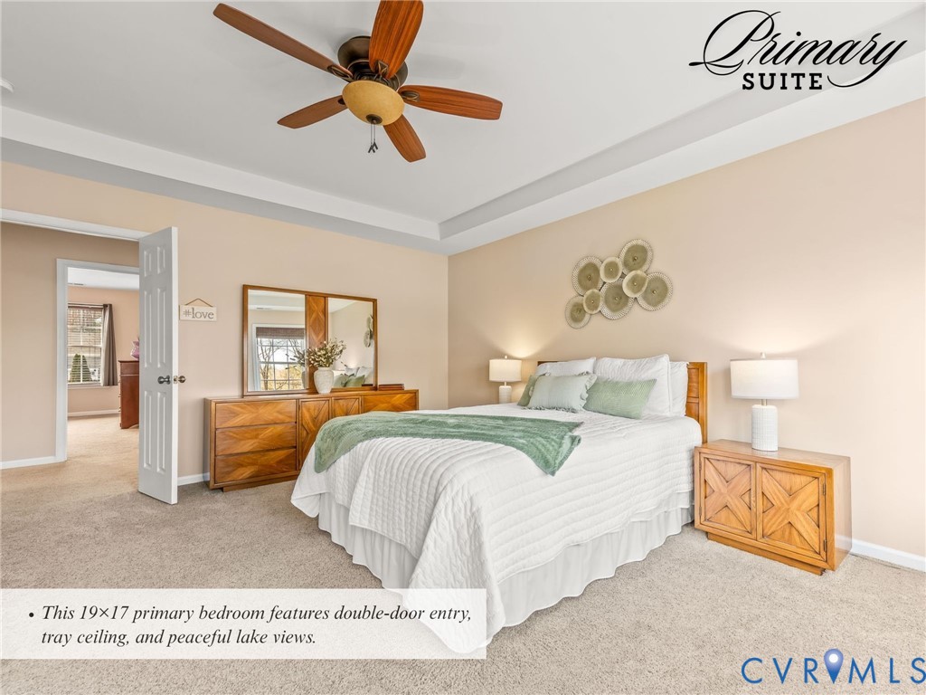 4101 Water Overlook Boulevard Midlothian, VA 23112 - Photo 23 of 50 a bedroom with a bed and a chandelier