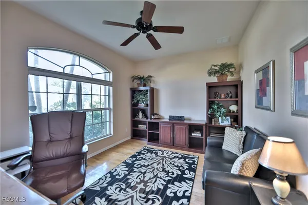 a living room with furniture