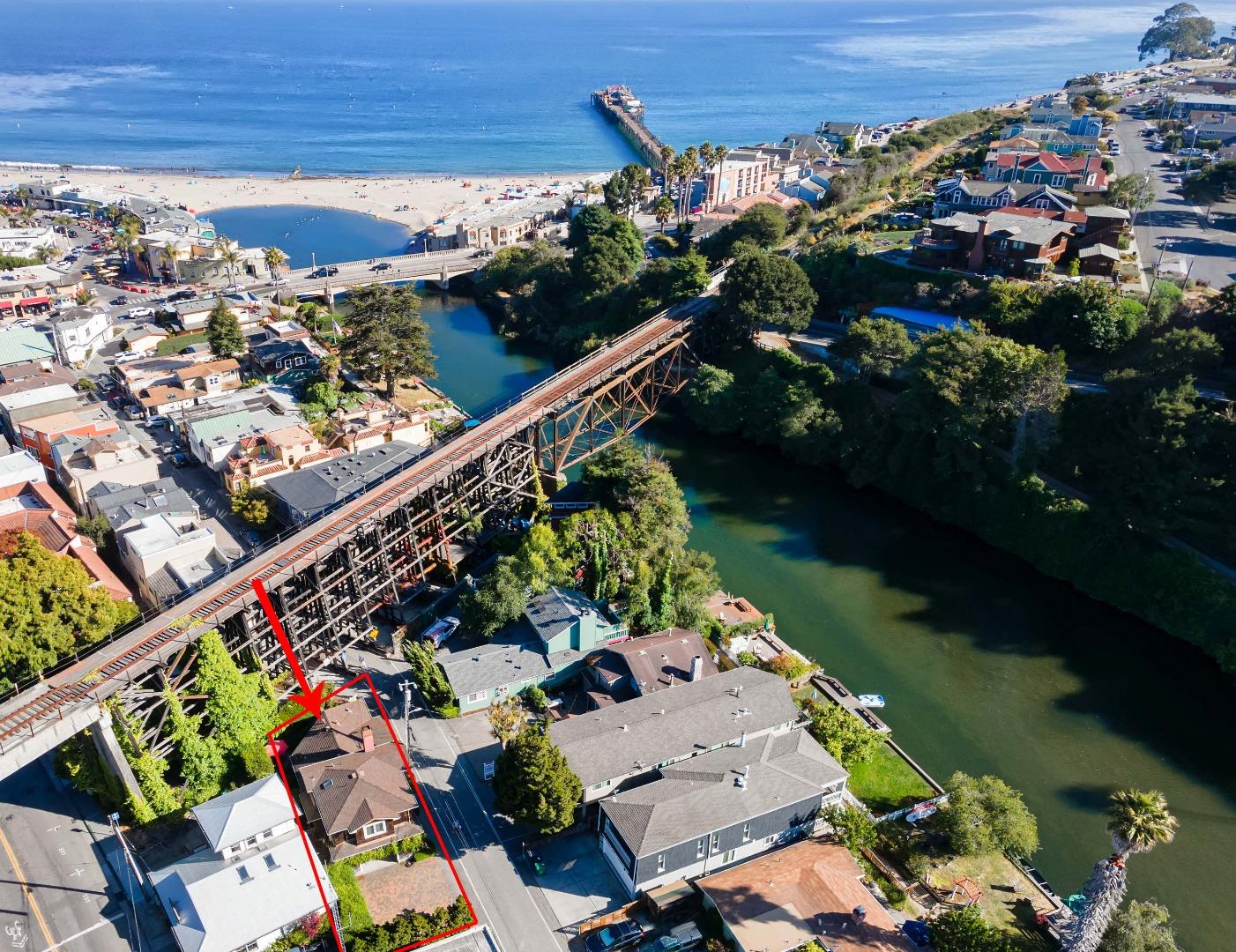 402 Riverview Avenue Capitola, CA 95010 - Photo 19 of 19 an aerial view of a house with a garden