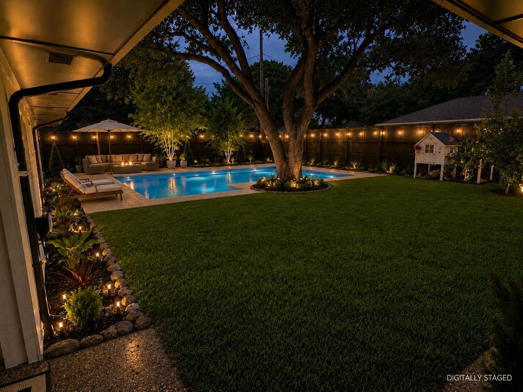4115 Calculus Drive Dallas, TX 75244 - Photo 18 of 35 Virtual evening in your gorgeous backyard!
