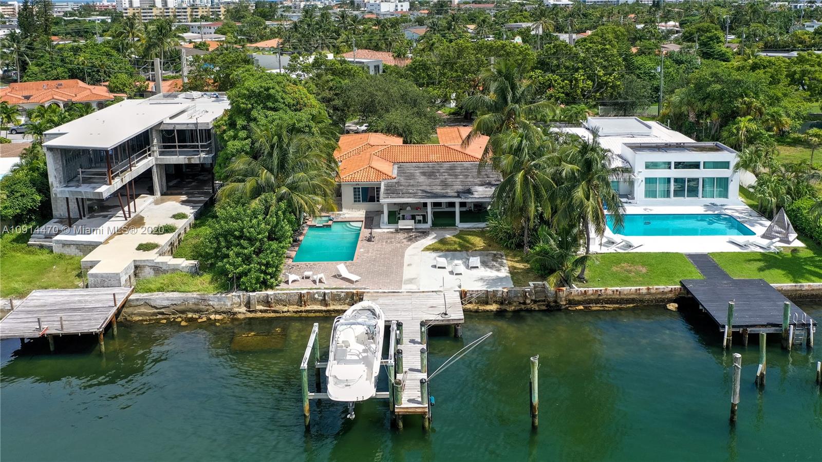 1205 North Biscayne Point Road Miami Beach, FL 33141 - Photo 12 of 12 a aerial view of a house with swimming pool garden and patio