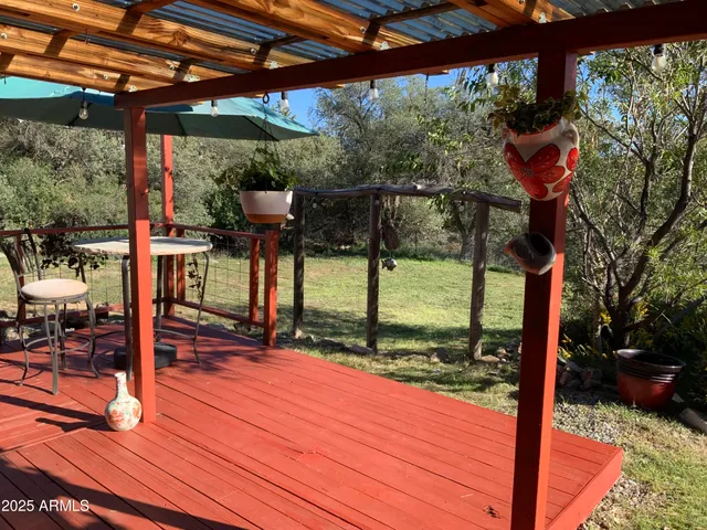 a house view with a outdoor space