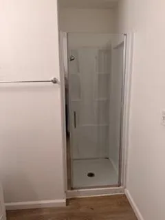 a bathroom with a shower