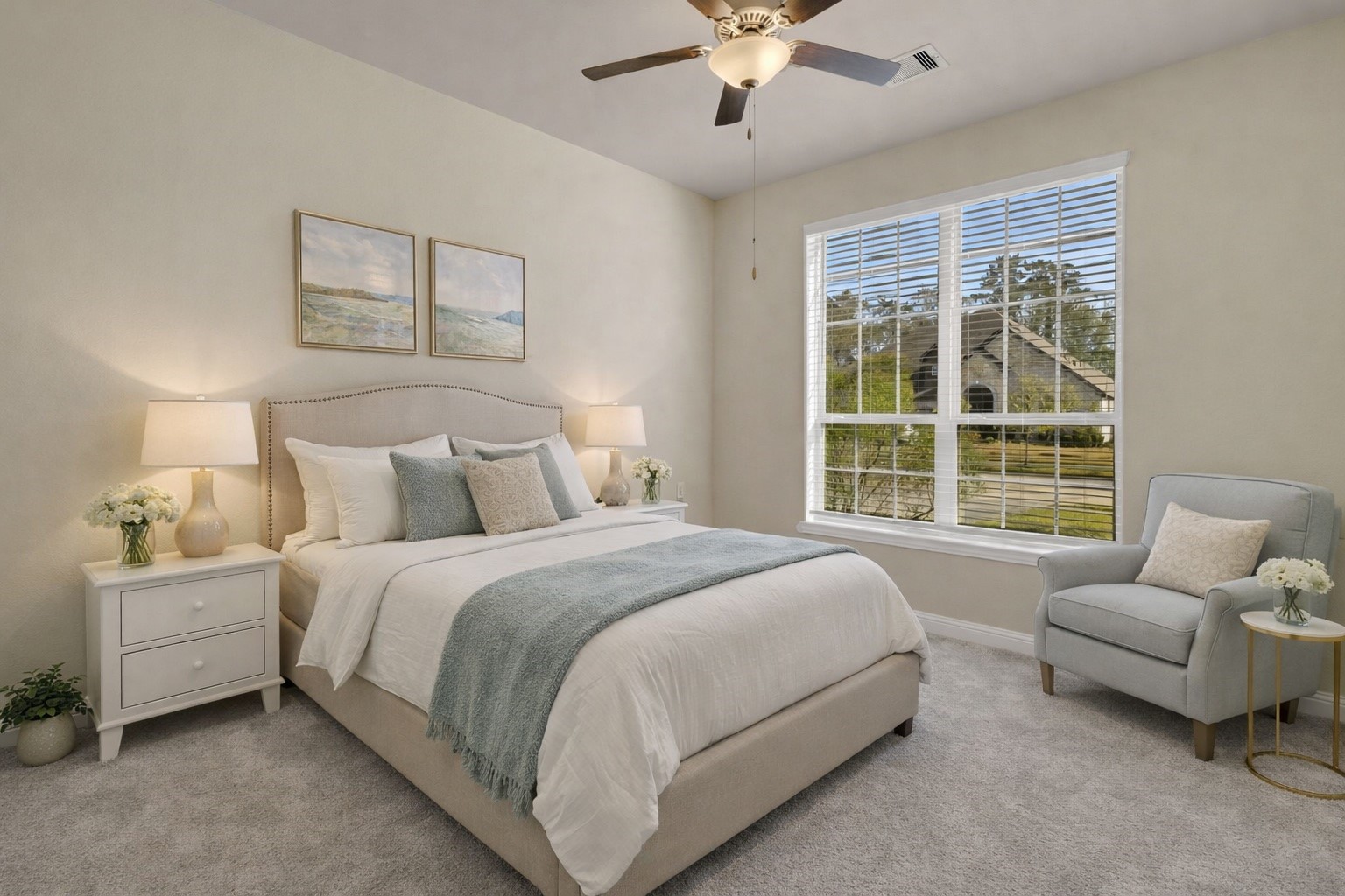 23509 Red Juniper Lane New Caney, TX 77357 - Photo 29 of 48 Staged Bedroom 1 - As you come in from the foyer, this room is on the right.