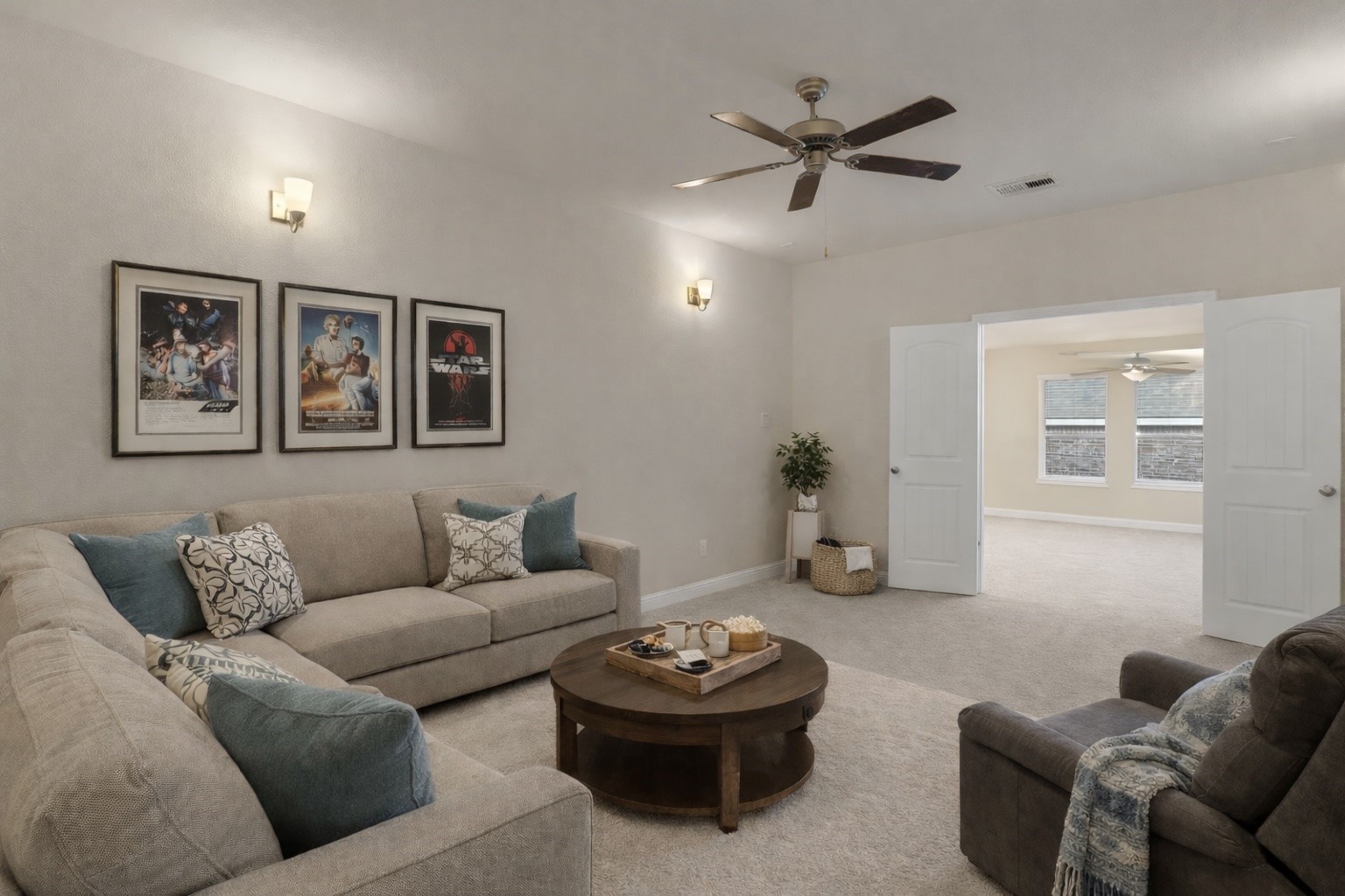 23509 Red Juniper Lane New Caney, TX 77357 - Photo 42 of 48 Off the upstairs game room is this media room with raised floor!