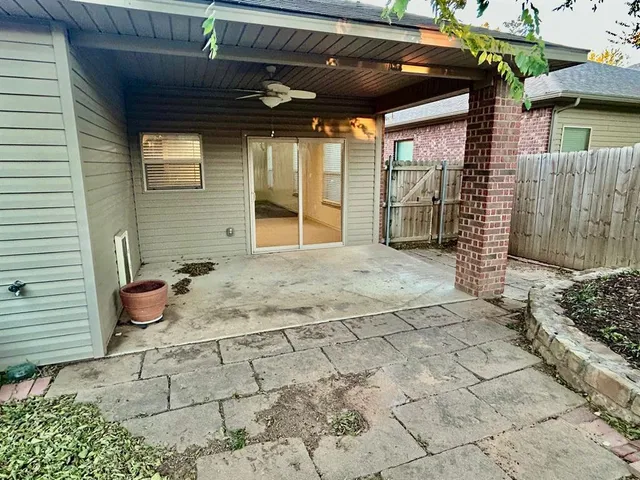 a view of a porch with seating space