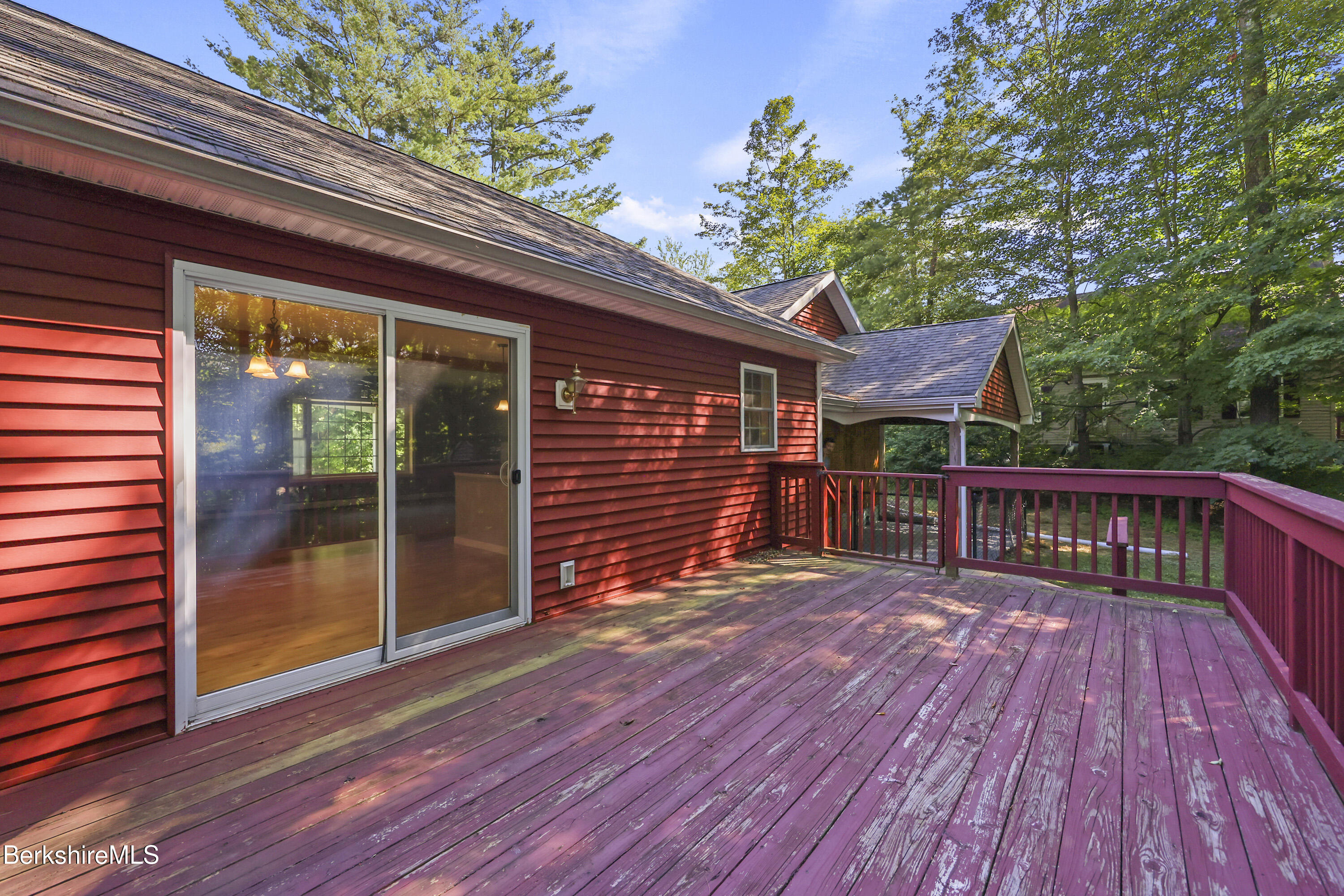 29 Balance Rock Road Lanesborough, MA 01237 - Photo 27 of 38 a view of deck with a barbeque and wooden stairs