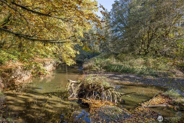 a view of a lake with houses