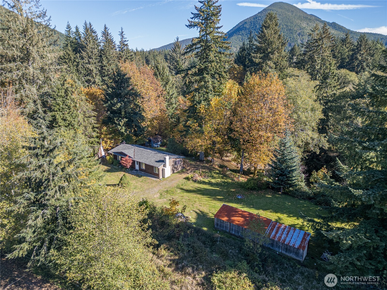 2095 Bear Creek Road Port Angeles, WA 98363 - Photo 30 of 39 an aerial view of a house with a yard