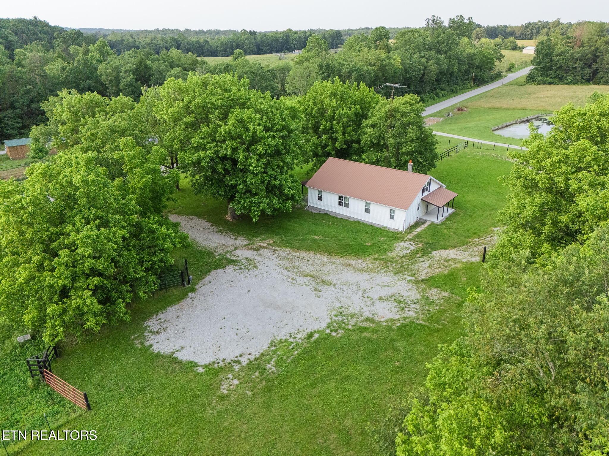 2530 Roslin Road Deer Lodge, TN 37726 - Photo 55 of 58 an aerial view of a house with pool