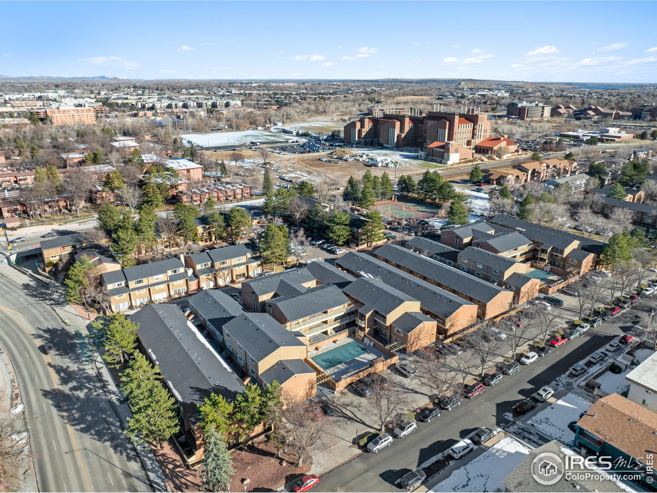 3009 Madison Avenue, Unit 315 Boulder, CO 80303 - Photo 4 of 17 an aerial view of a city with lots of residential buildings