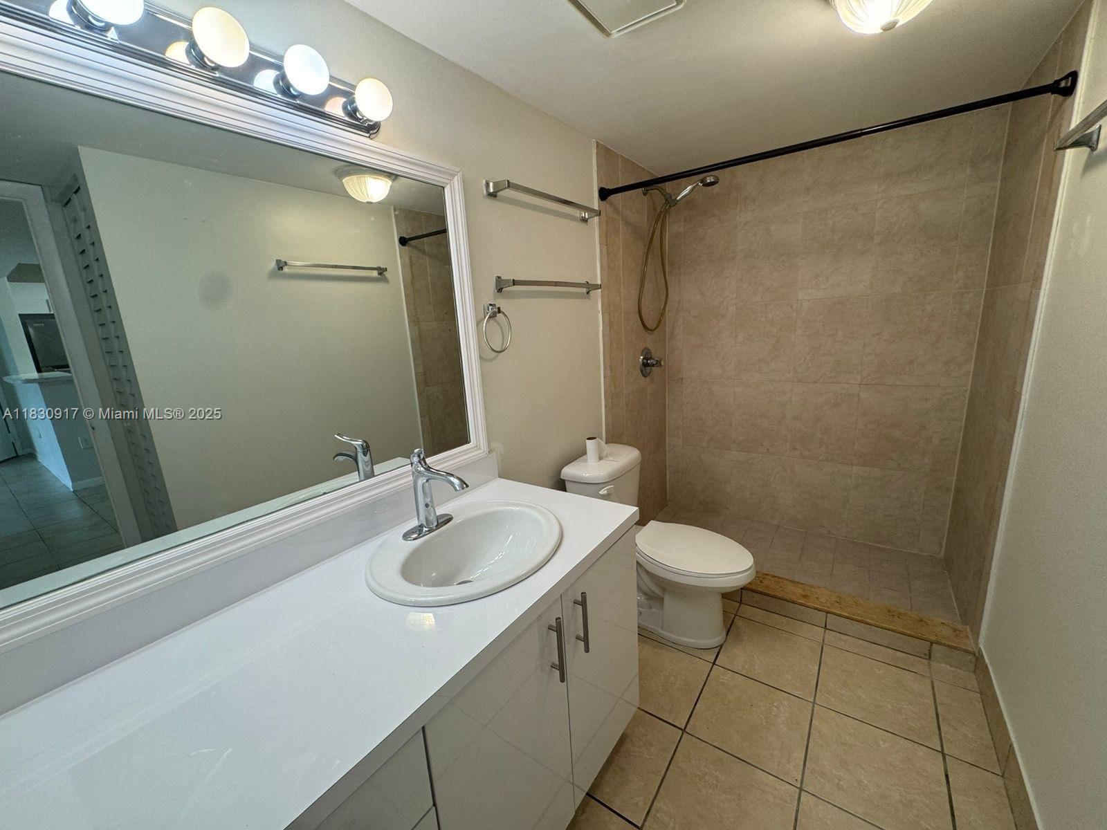 7180 Northwest 179th Street, Unit 109 Hialeah, FL 33015 - Photo 13 of 17 a bathroom with a sink a toilet and shower
