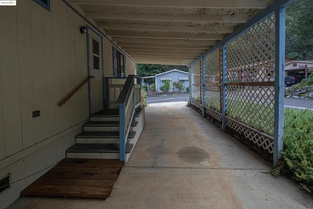 an aerial view of a house with a yard and a large tree
