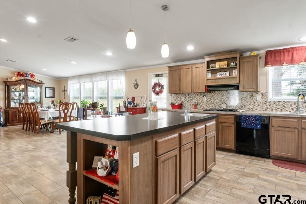 12350 County Road 2911 Eustace, TX 75124 - Photo 24 of 43 a kitchen with counter top space sink stove and cabinets