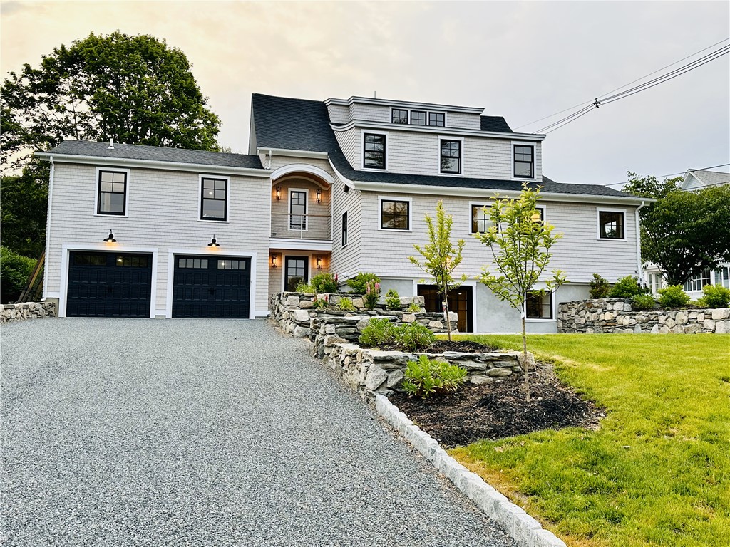 166 Ruggles Avenue Newport, RI 02840 - Photo 3 of 50 Stone coated driveway softens the approach and works well with the detailed hardscape plan.