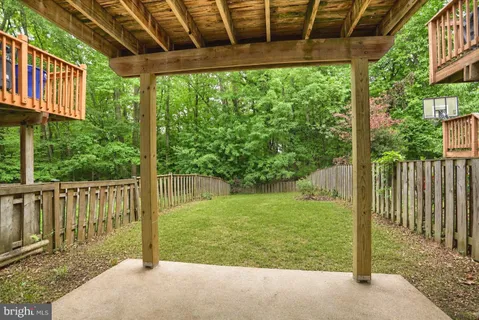 a view of a porch with a backyard