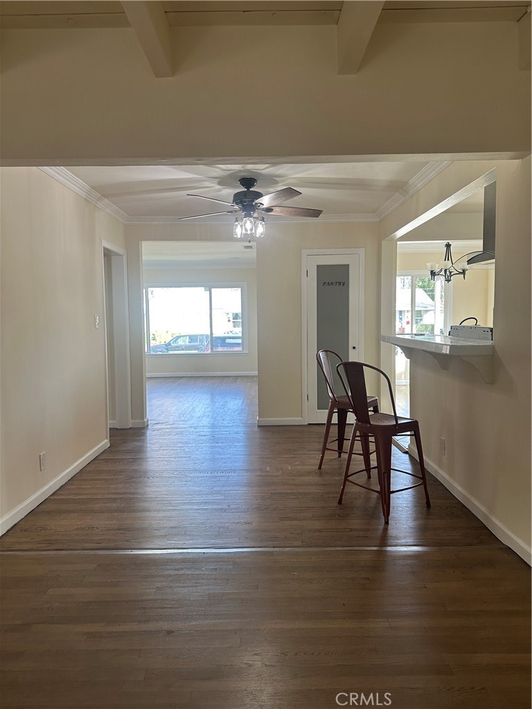 6447 Balcom Avenue Reseda, CA 91335 - Photo 30 of 49 a view of a livingroom kitchen and dining room with wooden floor