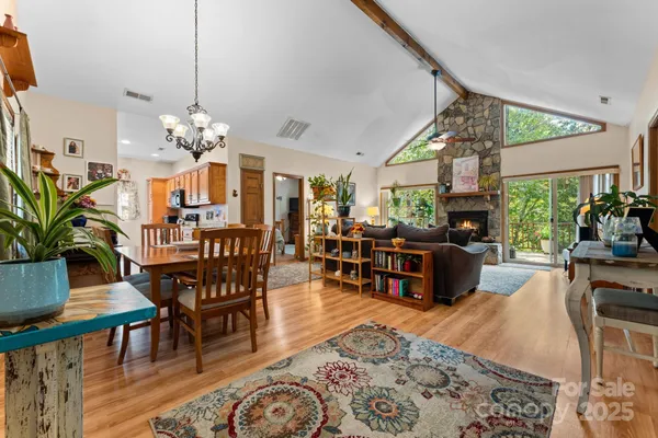 a kitchen with a stove and a microwave