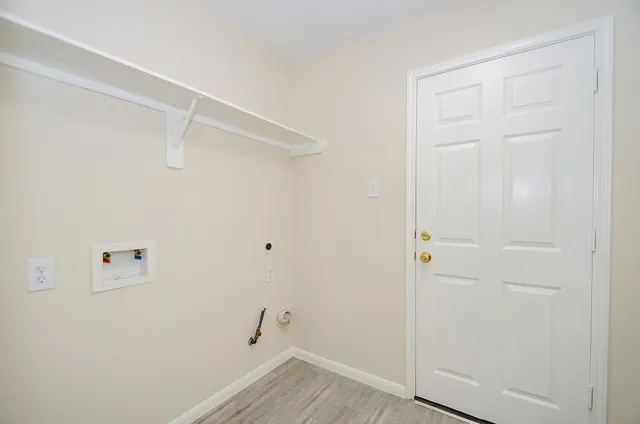 a view of small space with racks on the wall