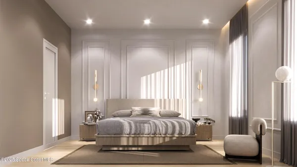 a bedroom with bed and window