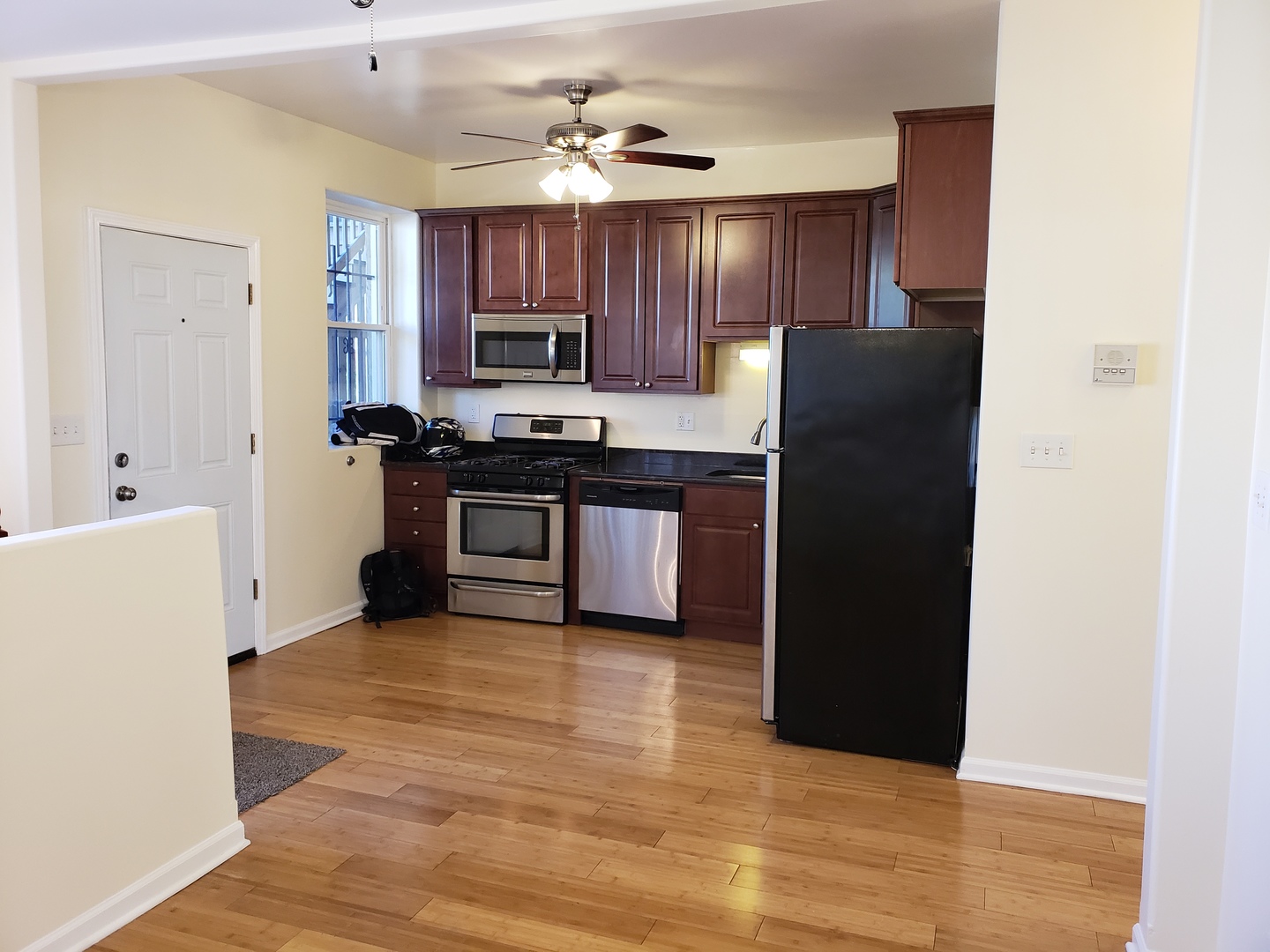 54 East 50th Street, Unit 1 Chicago, IL 60615 - Photo 12 of 27 a kitchen with stainless steel appliances a refrigerator stove microwave and sink