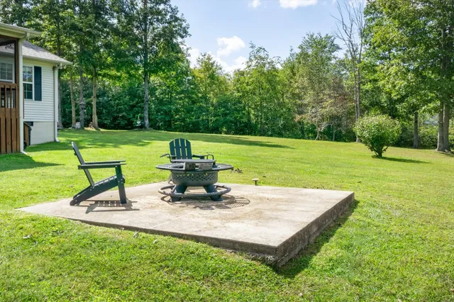 a view of a park with a slide