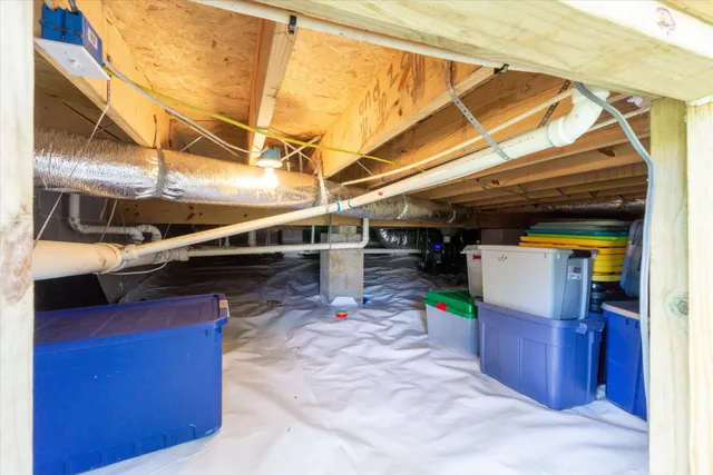 a view of a storage room