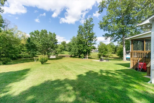 a view of a golf course with a garden