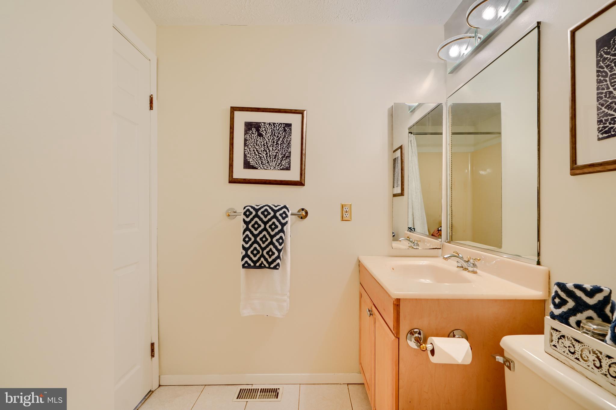 19 Yew Road Baltimore, MD 21221 - Photo 24 of 36 a bathroom with a sink a mirror and a shower