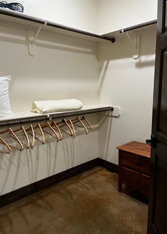 a close view of walk in closet