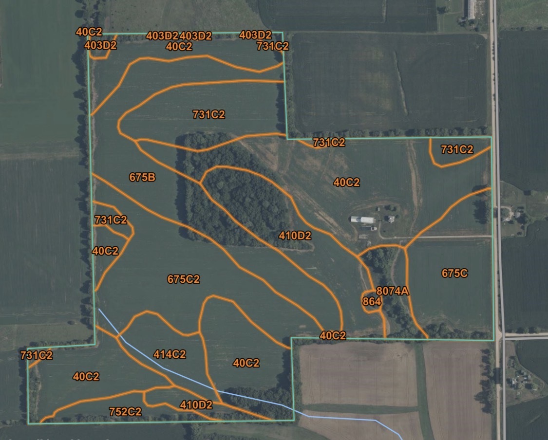 12150 North Damascus Road Winslow, IL 61089 - Photo 2 of 9 an aerial view of a tennis court