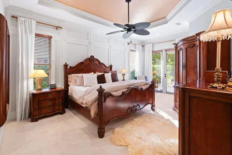 a table and chairs in swimming pool