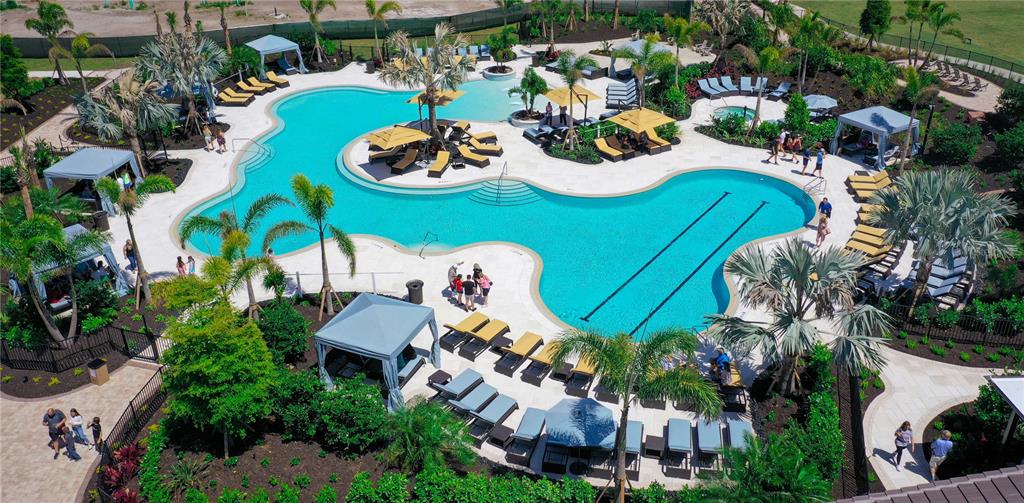 18011 Cropside Trail Lakewood Ranch, FL 34211 - Photo 15 of 41 an aerial view of a house swimming pool patio and outdoor seating