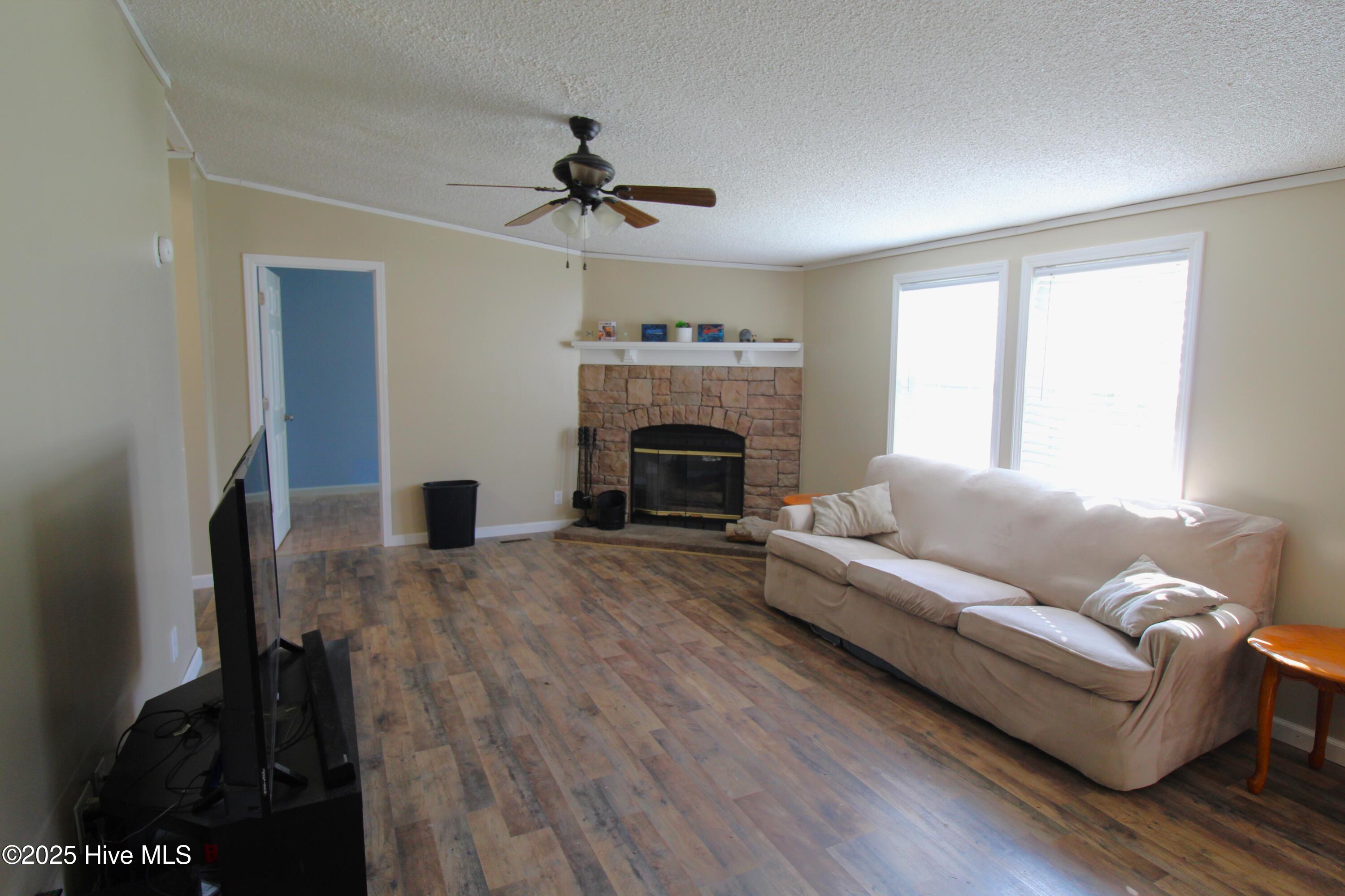106 Taylor Farm Road Beaufort, NC 28516 - Photo 3 of 20 Living room with Fireplace