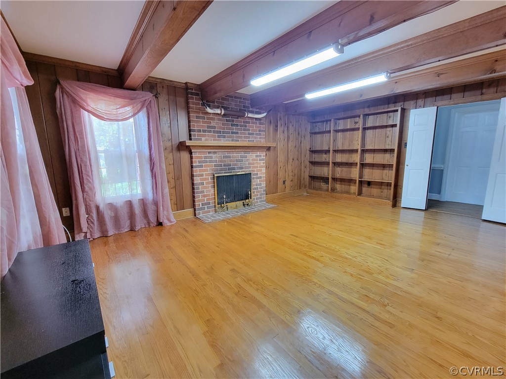 201 Aldersmead Road Richmond, VA 23236 - Photo 6 of 39 Family Room with Fireplace & Built-in Bookcase