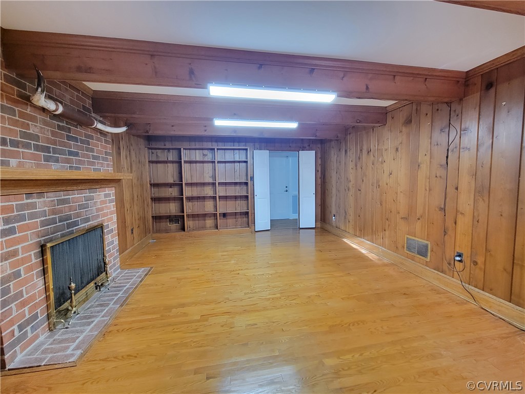 201 Aldersmead Road Richmond, VA 23236 - Photo 7 of 39 Family Room with Fireplace & Built-in Bookcase