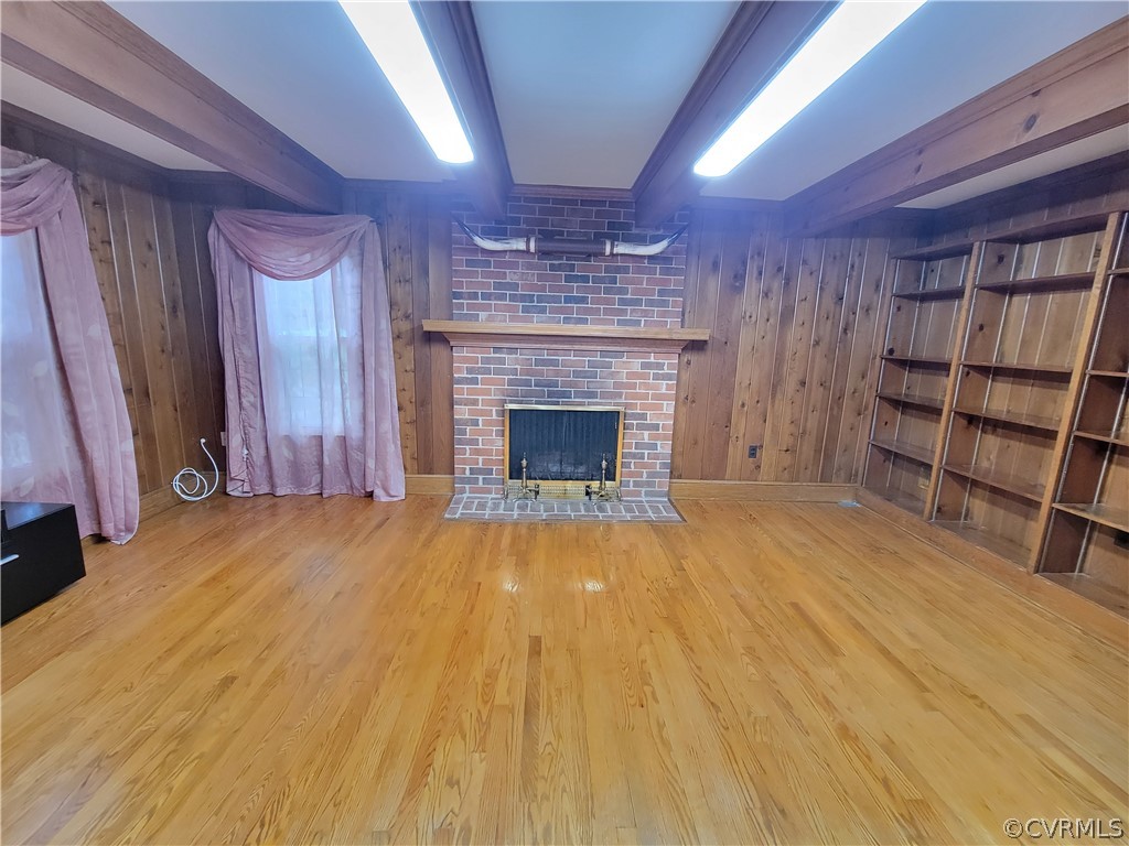 201 Aldersmead Road Richmond, VA 23236 - Photo 8 of 39 Family Room with Fireplace & Built-in Bookcase