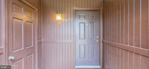 a view of a wooden door