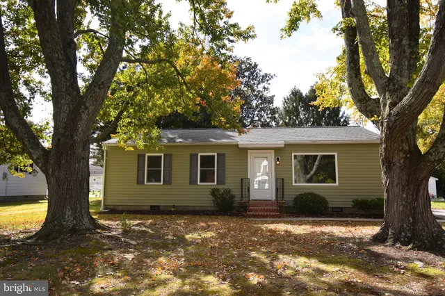 front view of a house with a trees